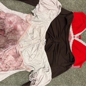 Stylish tops in Red, Brown, and Pink